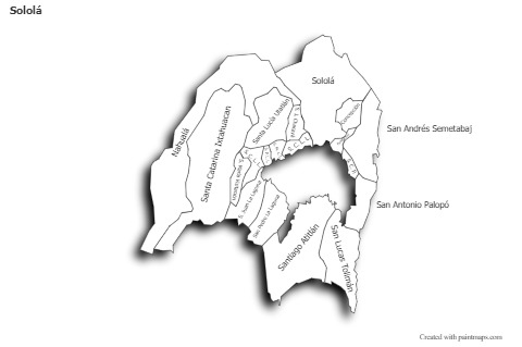 Exemplos de mapas para Sololá (preto-branco,sombra)