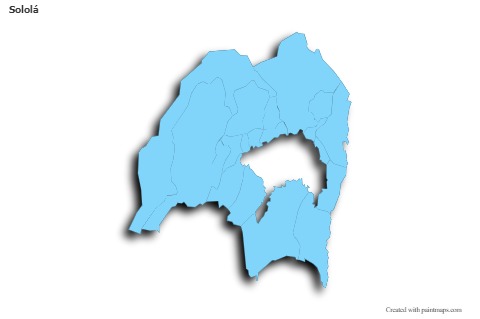 Exemplos de mapas para Sololá (azul,contorno,sombra)