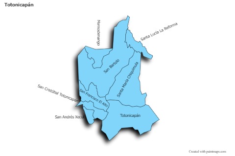 Contoh Peta untuk Totonicapán (biru,bayangan)