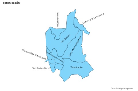 Contoh Peta untuk Totonicapán (biru)