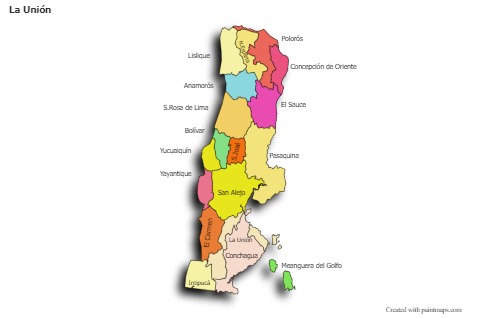 Mapas de muestra para La Unión (coloreado,sombrío)