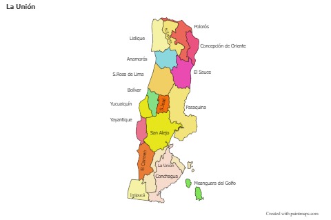 Mapas de muestra para La Unión (coloreado)