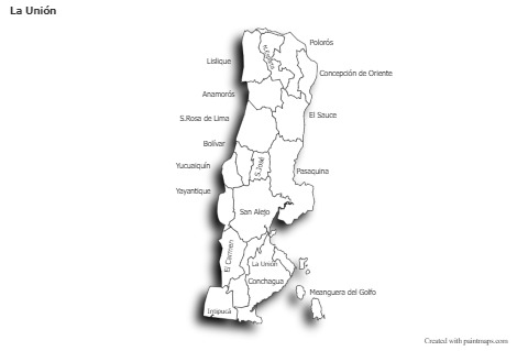 Mapas de muestra para La Unión (blanco-negro,sombrío)