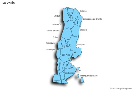 Mapas de muestra para La Unión (azul,sombrío)