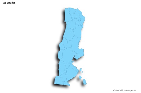 Mapas de muestra para La Unión (azul,contorno,sombrío)