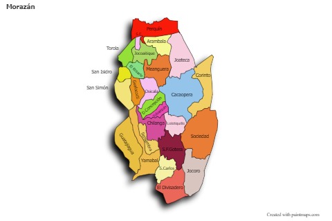 Sample Maps for Morazán (colored,shadowy)