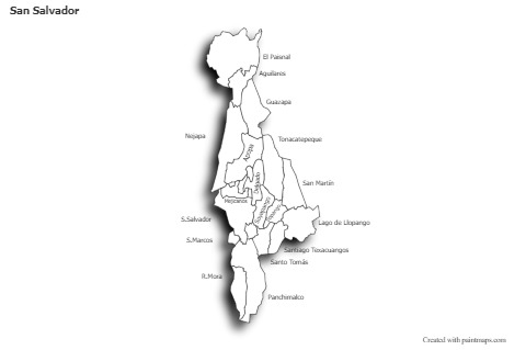 Contoh Peta untuk San Salvador (hitam-putih,bayangan)