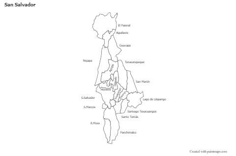 Contoh Peta untuk San Salvador (hitam-putih)