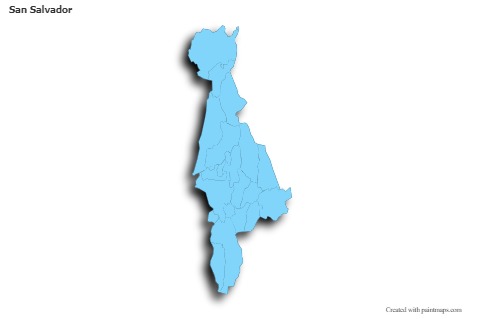 Contoh Peta untuk San Salvador (biru,garis luar,bayangan)