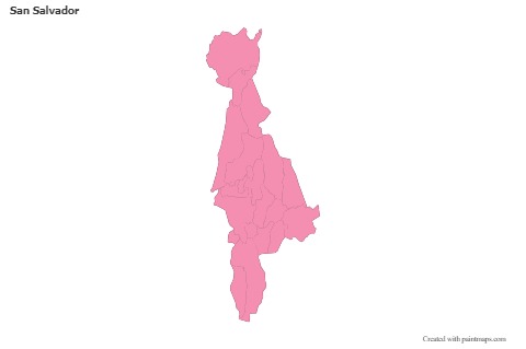 Contoh Peta untuk San Salvador (merah jambu,garis besar)
