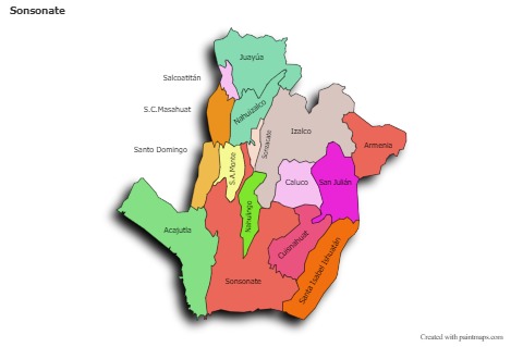 Mapas de muestra para Sonsonate (coloreado,sombrío)