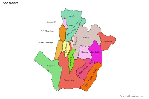 Mapas de muestra para Sonsonate (coloreado)