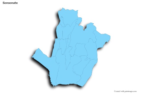 Mapas de muestra para Sonsonate (azul,contorno,sombrío)