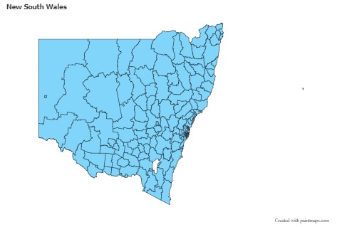 Mapas de muestra para New South Wales (azul)