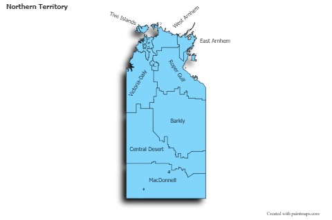 Contoh Peta untuk Northern Territory (biru,bayangan)