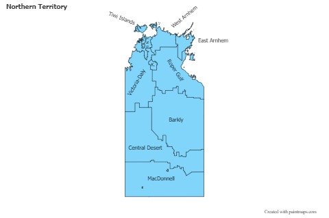 Contoh Peta untuk Northern Territory (biru)