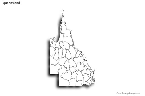 Mapas de muestra para Queensland (blanco-negro,sombrío)