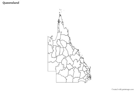Mapas de muestra para Queensland (blanco-negro)