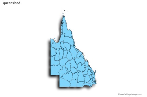 Mapas de muestra para Queensland (azul,sombrío)