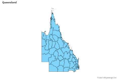 Mapas de muestra para Queensland (azul)