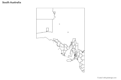 South Australia için Örnek Haritalar (siyah-beyaz)