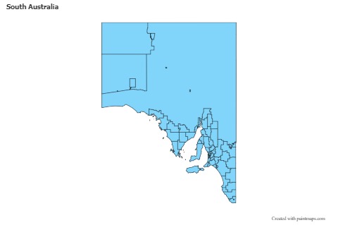South Australia için Örnek Haritalar (mavi)