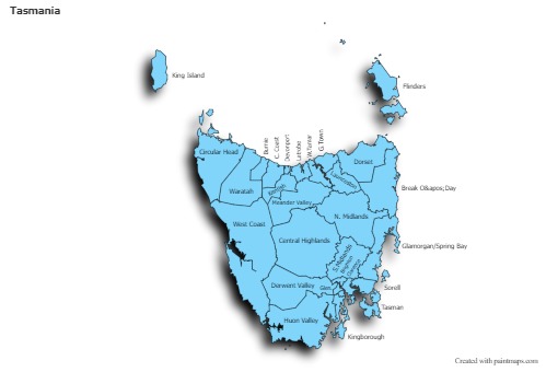 Sample Maps for Tasmania (blue,shadowy)