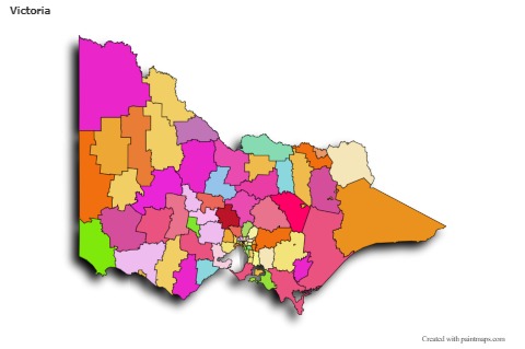 Mapas de muestra para Victoria (coloreado,sombrío)