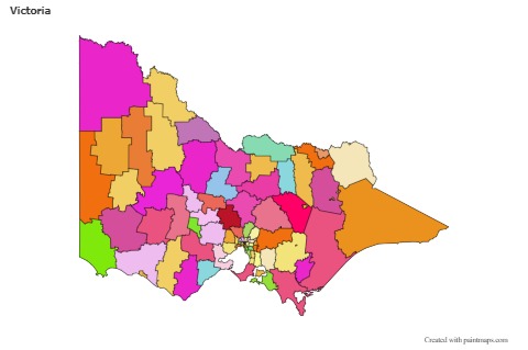 Mapas de muestra para Victoria (coloreado)
