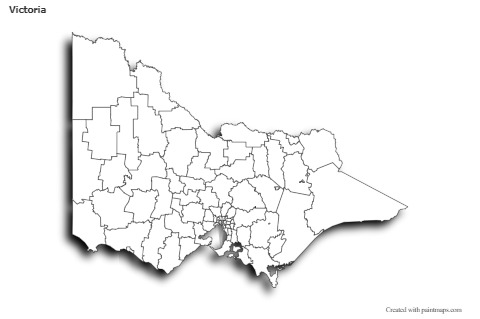 Mapas de muestra para Victoria (blanco-negro,sombrío)