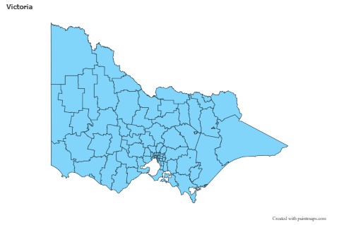 Mapas de muestra para Victoria (azul)