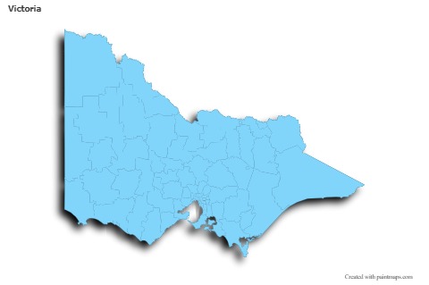 Mapas de muestra para Victoria (azul,contorno,sombrío)