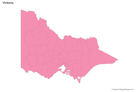 Mapas de muestra para Victoria (rosa,contorno)