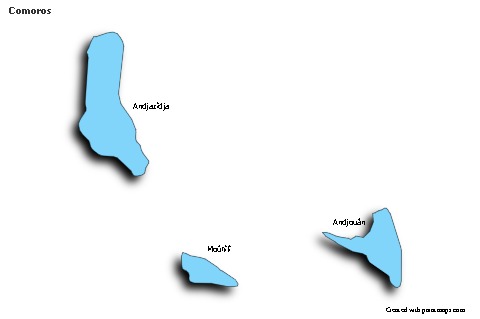 Sample Maps for Comoros (blue,shadowy)