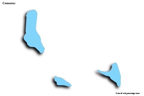 Sample Maps for Comoros (blue,outline,shadowy)