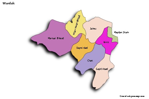 Wardak için Örnek Haritalar (renkli,gölgeli)