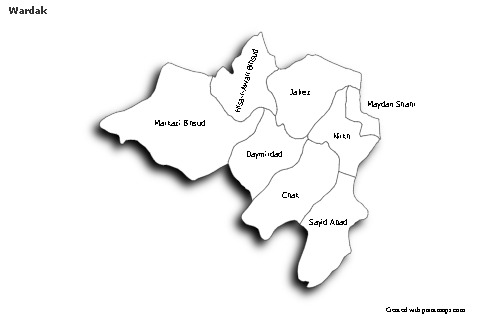 Wardak için Örnek Haritalar (siyah-beyaz,gölgeli)
