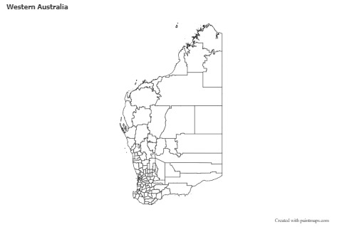 Mapas de muestra para Western Australia (blanco-negro)