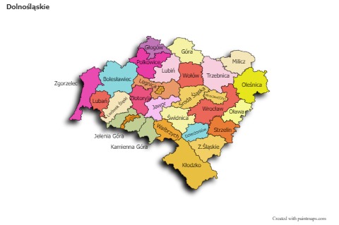 Sample Maps for Dolnośląskie (colored,shadowy)