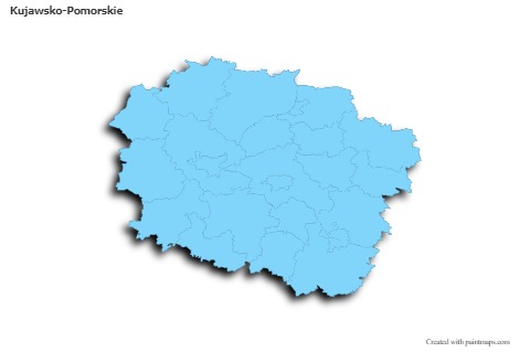 Sample Maps for Kujawsko-Pomorskie (blue,outline,shadowy)