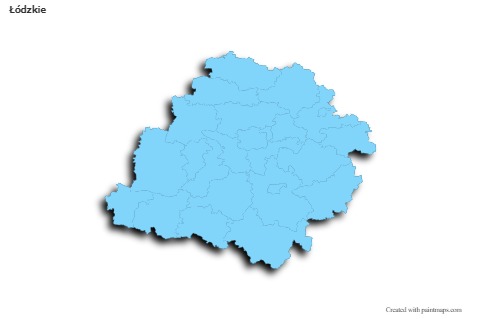 Contoh Peta untuk Łódzkie (biru,garis luar,bayangan)