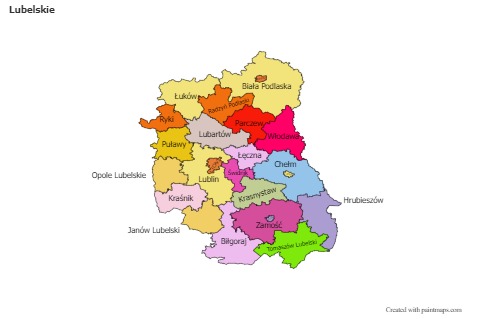 Lubelskie için Örnek Haritalar (renkli)