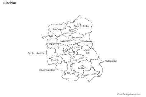 Lubelskie için Örnek Haritalar (siyah-beyaz)