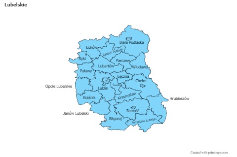 Lubelskie için Örnek Haritalar (mavi)