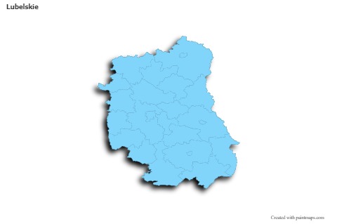 Lubelskie için Örnek Haritalar (mavi,anahat,gölgeli)
