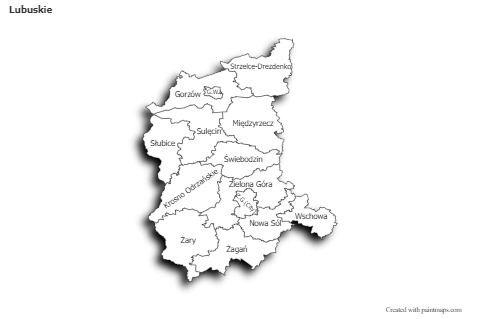 Sample Maps for Lubuskie (black-white,shadowy)