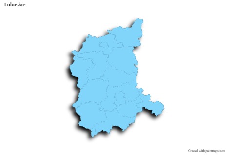 Sample Maps for Lubuskie (blue,outline,shadowy)