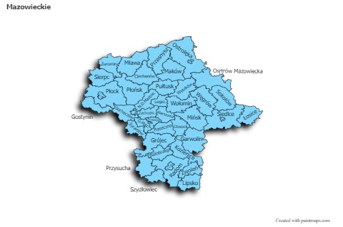 Sample Maps for Mazowieckie (blue,shadowy)