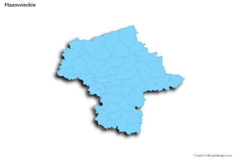 Sample Maps for Mazowieckie (blue,outline,shadowy)