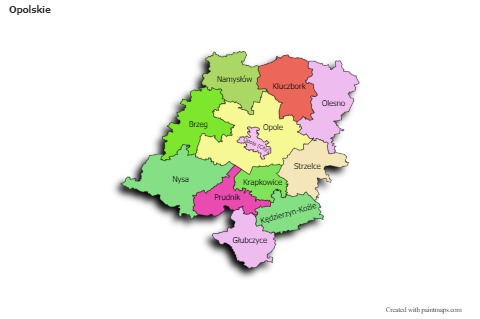 Sample Maps for Opolskie (colored,shadowy)